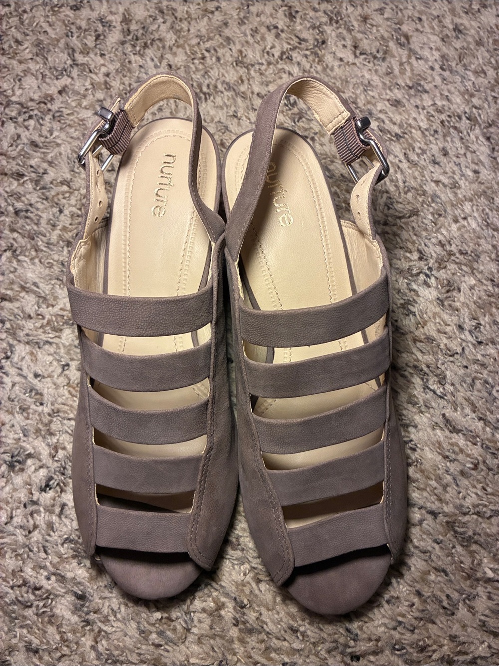 Nurture by Lamaze‎ Taupe Multi-Strap Slingback Sandals